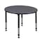 Kee Round Classroom Tables, 48 W, 48 L, 23-34 H, Wood, Metal, Grey TB48RNDGYAPBK - alternate 1